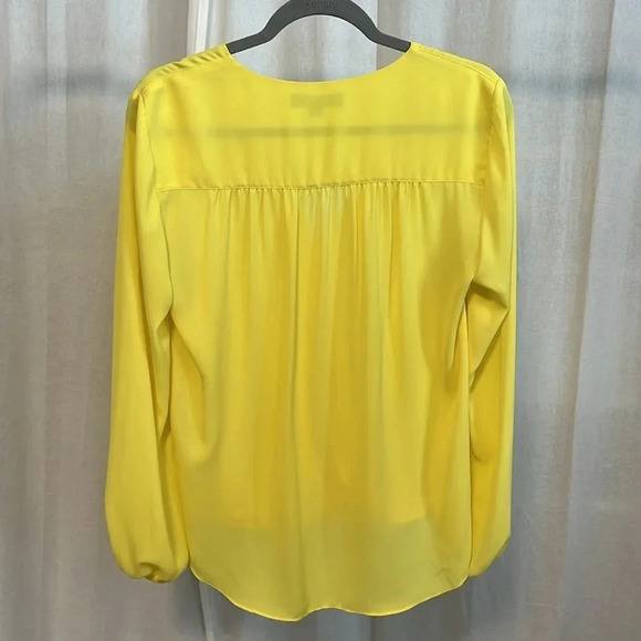 INC Wrap V Neck Long Sleeve Blouse in Yellow, Size M - Picture 5 of 12